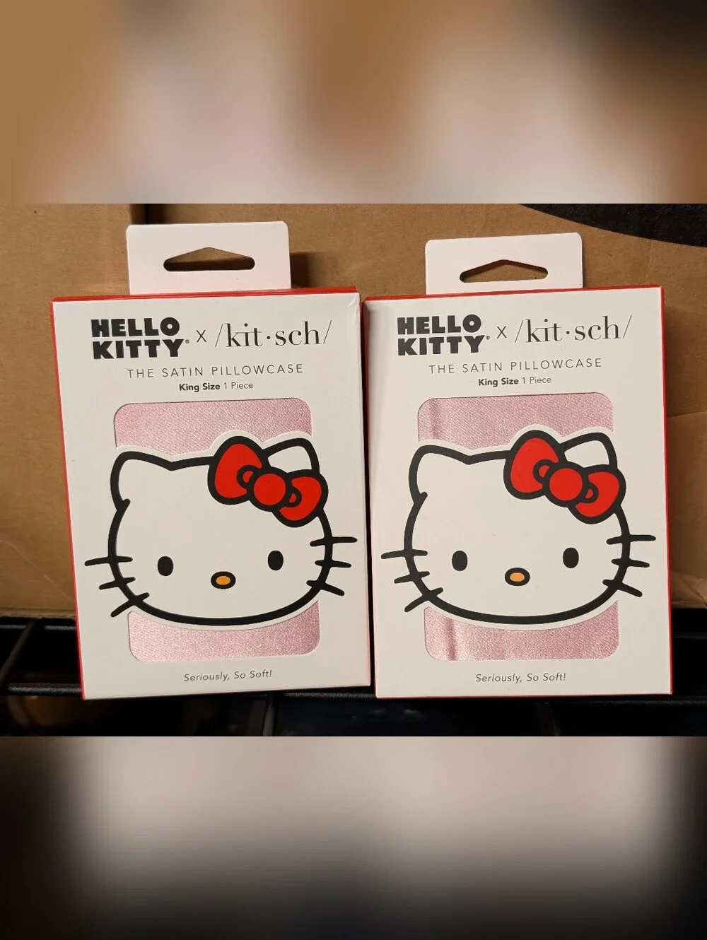 2 New, Kitsch x Hello Kitty Satin Pillowcases (King) - Picture 1 of 2